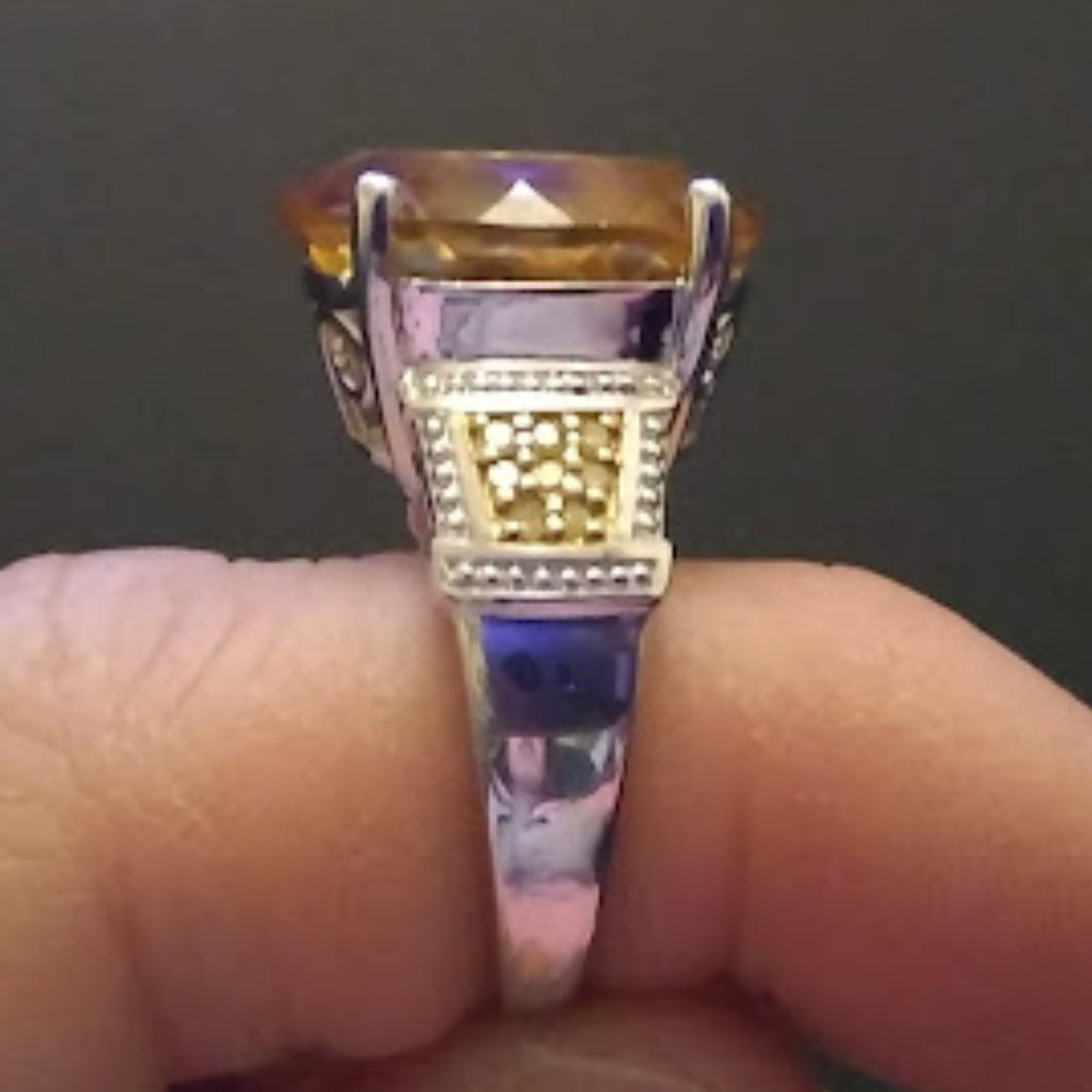 Yellow Topaz ring Silver Thailand size 7 - Picture 6 of 6